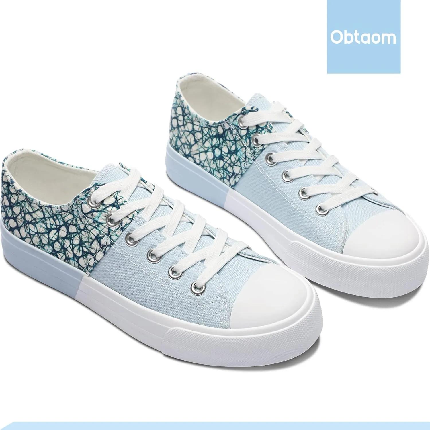 Obtaom Unisex Canvas Shoes Low Top Fashion Sneakers Slip on Walking Shoe