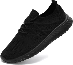 Oltyutc Women Running Shoes Lightweight Tennis Shoes Breathable Mesh Walking Sneakers Black 7
