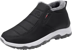peqiut Womens Snow Boots Winter Snow Shoes Fuzzy Side Zipper Winter Ankle Boots Lightweight Outdoor Booties Comfort