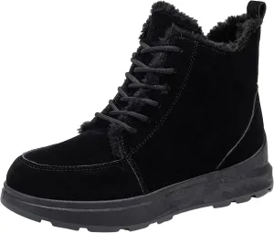 peqiut Womens Snow Boots Winter Snow Shoes Lightweight Winter Ankle Boots Suede Flat Lace Up Outdoor Booties Comfort