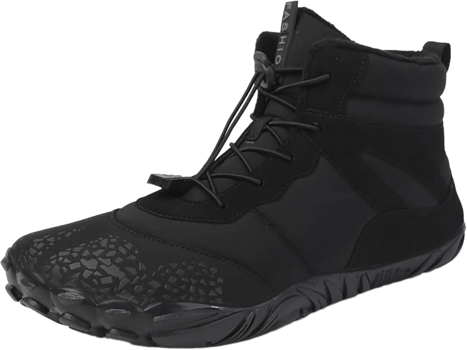 peqiut Womens Snow Boots Winter Snow Shoes Non Slip Side Zipper Ankle Boots Walking Sports Booties with Arch Support (Black, 7.5)