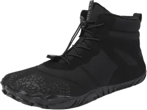 peqiut Womens Snow Boots Winter Snow Shoes Non Slip Side Zipper Ankle Boots Walking Sports Booties with Arch Support (Black, 7.5)