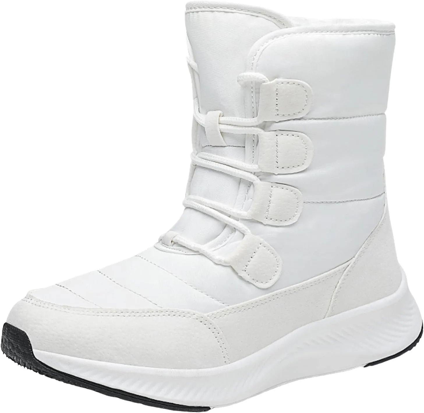 peqiut Womens Snow Boots Winter Snow Shoes Round Toe Solid Color Winter Ankle Boots Non Slip Outdoor Booties Comfort