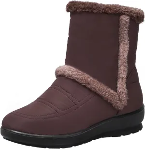 peqiut Womens Snow Boots Winter Snow Shoes Thickened Winter Ankle Boots Fashion Slip On Short Outdoor Booties Comfort