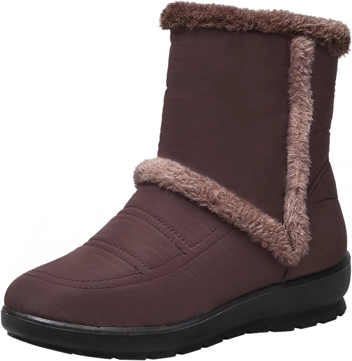 peqiut Womens Snow Boots Winter Snow Shoes Thickened Winter Ankle Boots Fashion Slip On Short Outdoor Booties Comfort