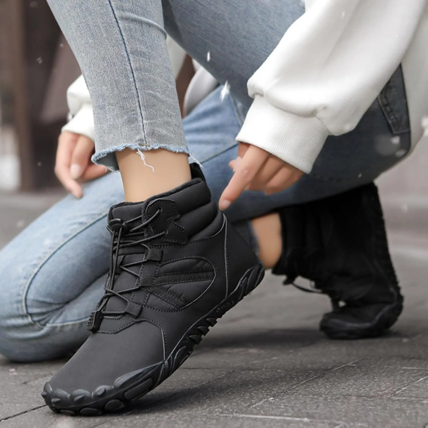 peqiut Womens Snow Boots Winter Snow Shoes Wide Calf Non Slip Winter Ankle Boots Fashion Short Outdoor Booties Comfort