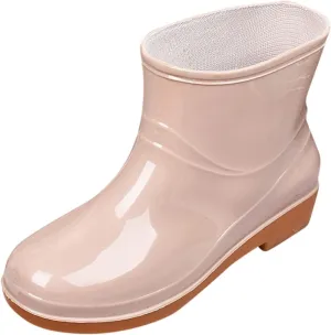 Rain Boots Women Women's Ankle Rain Boots Waterproof Garden Shoes Outdoor Anti-Slipping Work Boot Rain Shoes