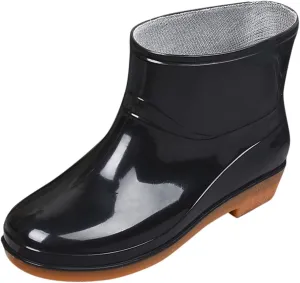 Rain Boots Women Women's Ankle Rain Boots Waterproof Garden Shoes Outdoor Anti-Slipping Work Boot Rain Shoes