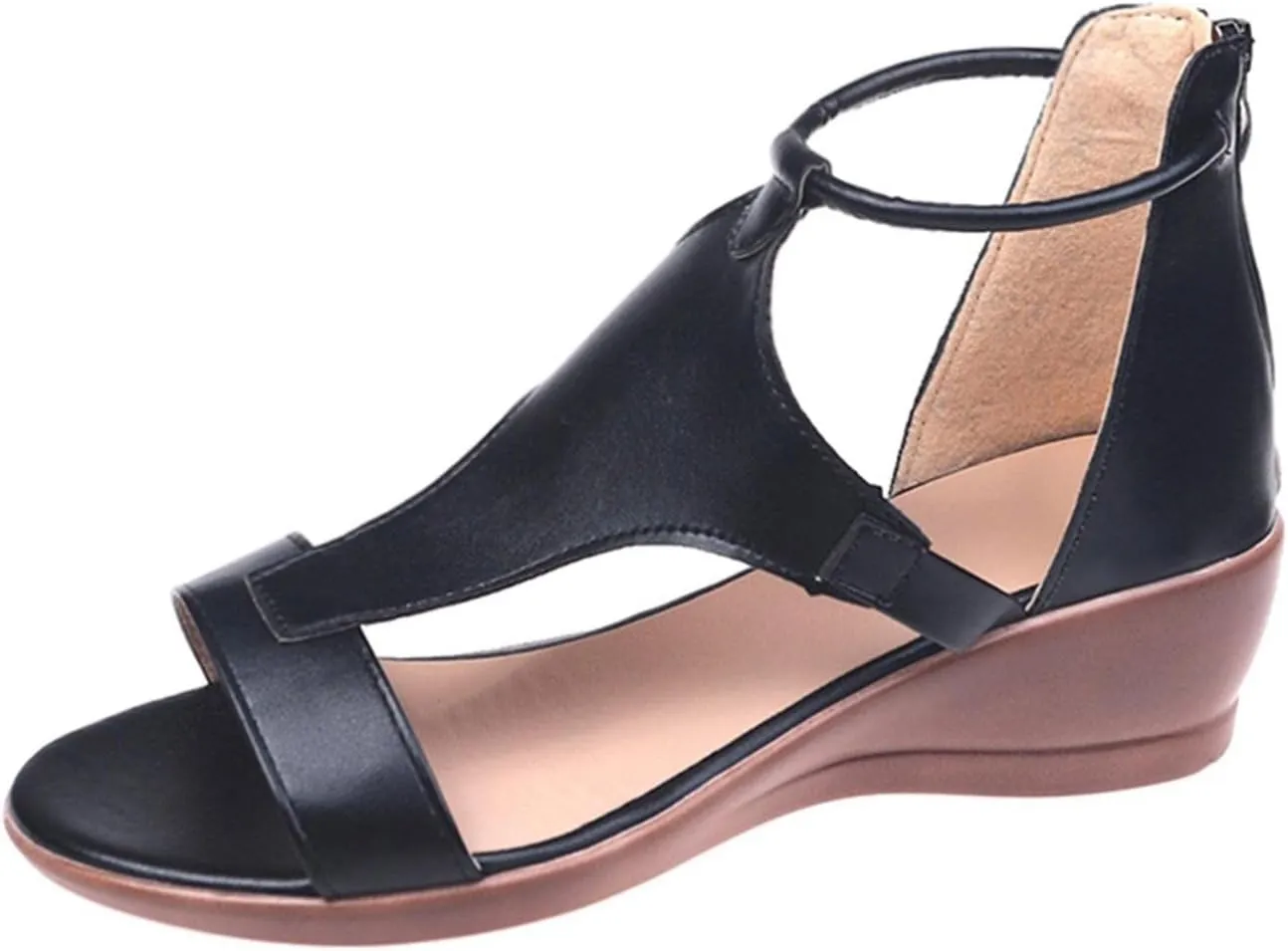 Rvidbe Platform Sandals for Women Sexy Women's Peep Toe Platform Sandals Summer Casual Ankle Buckle Wedge Sandals Shoes