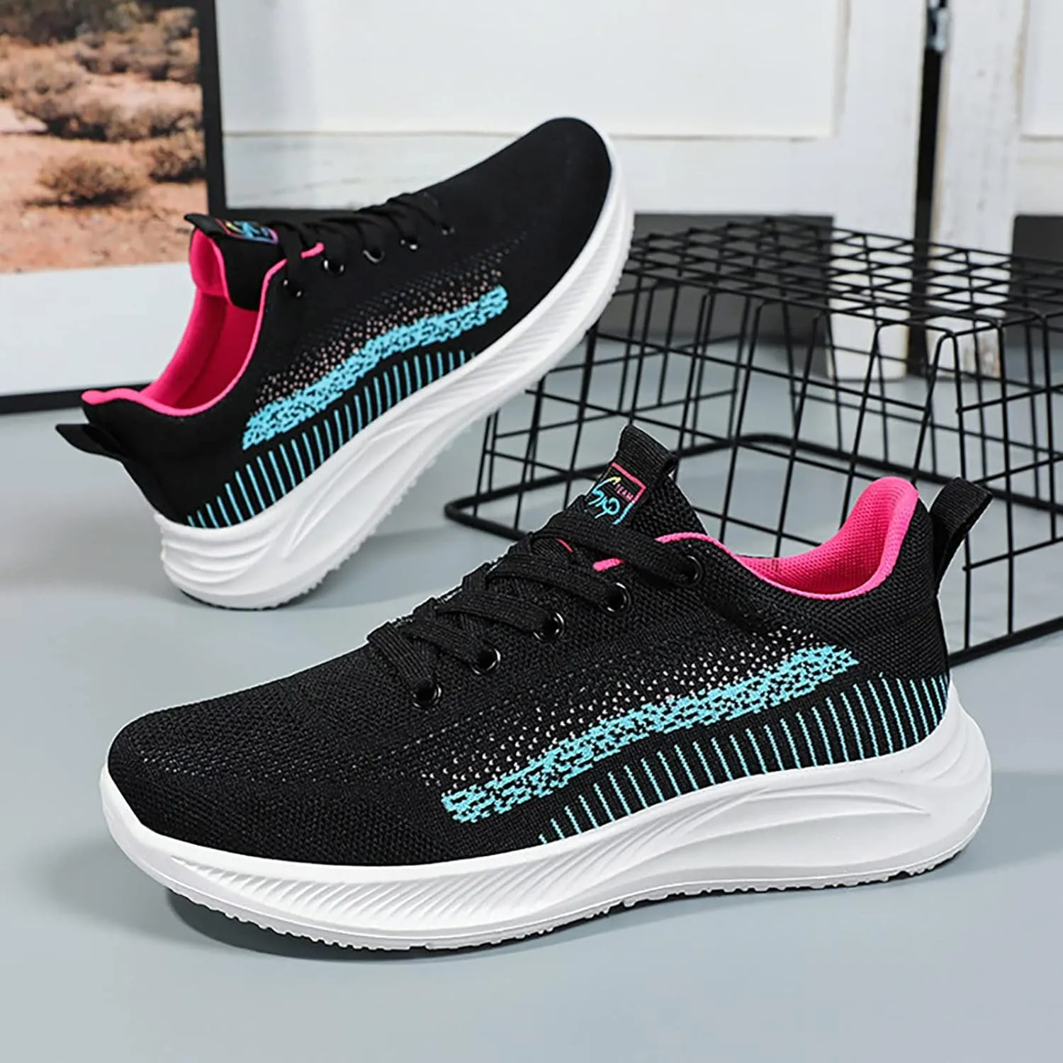 SBGMoSJ White Sneakers for Women Wide Toe Box Women's Slip On Tennis Shoes Size 8 Nurse Shoes for Women for Work Black Gym Shoes Women Comfy Open Toe Flats Shoes Women Dressy Cute