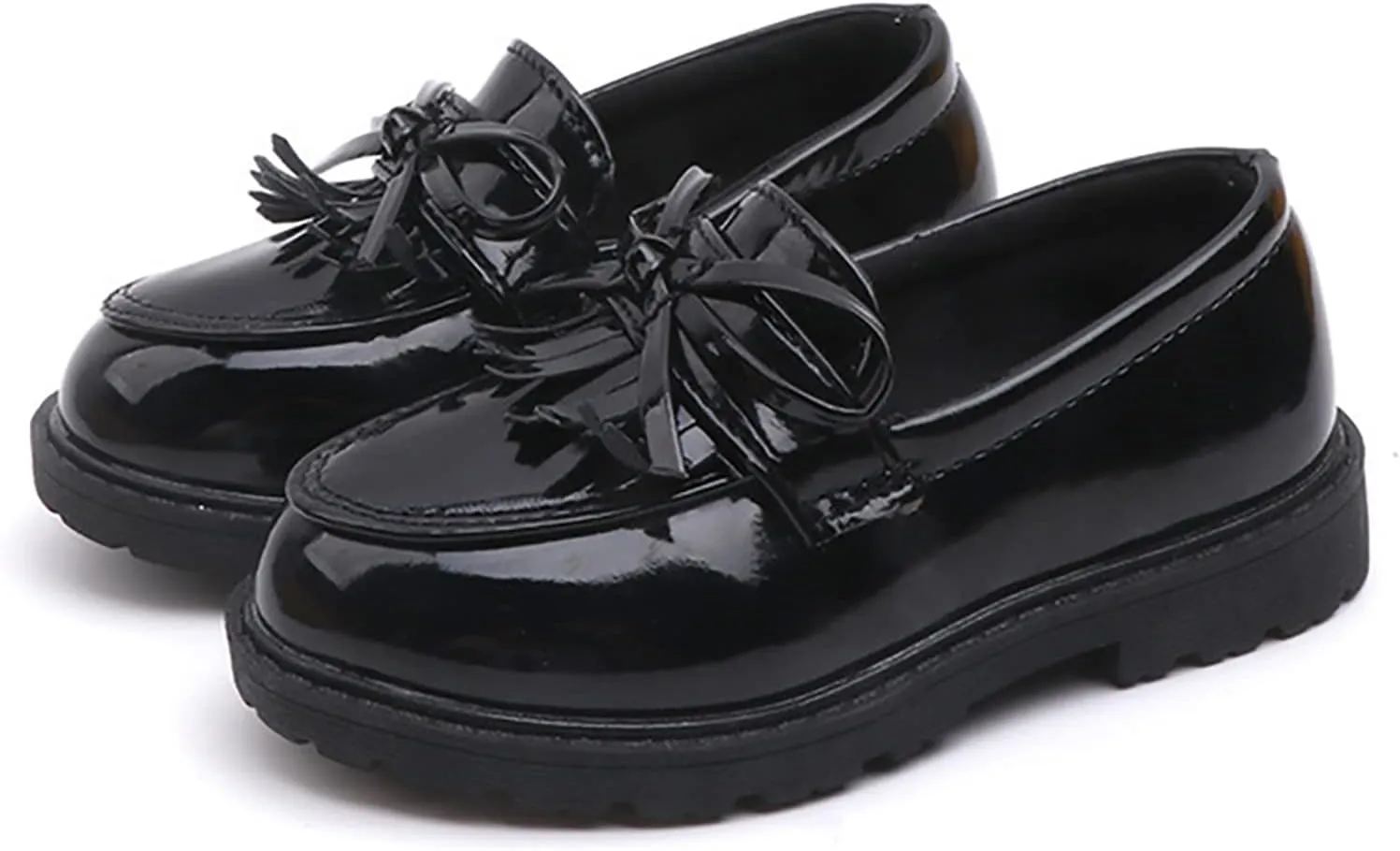 Shoes for Size 3 Girls Slip On Leather Loafer Tassel Bow Flats School Dress Shoes for Girls Toddler Boy Shoe
