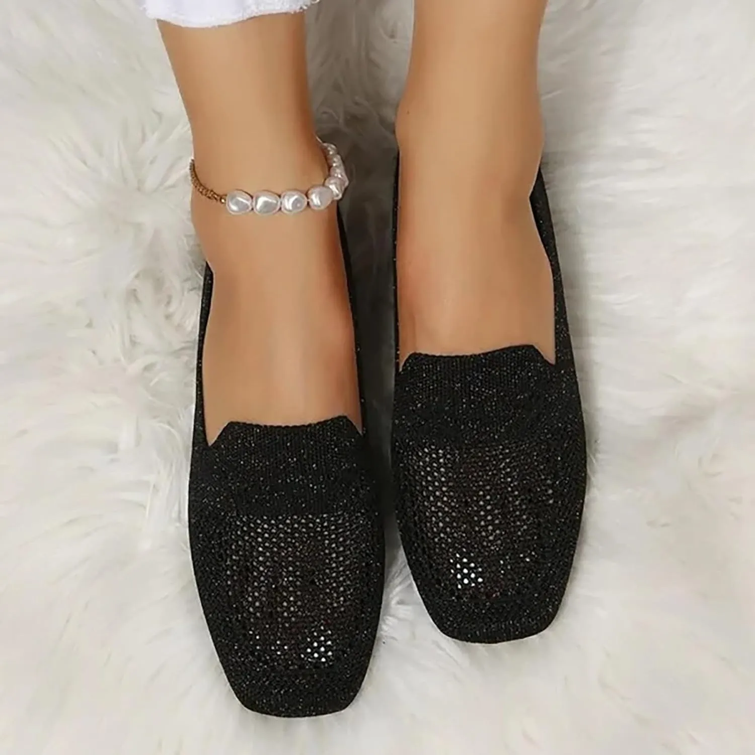 Shoes for Women Women's Fashion Sneakers Black Loafers Women Platform Slip On Soft Sole Christmas Shoes for Women Athletic Comfort Cute Casual Slip On Lightweight