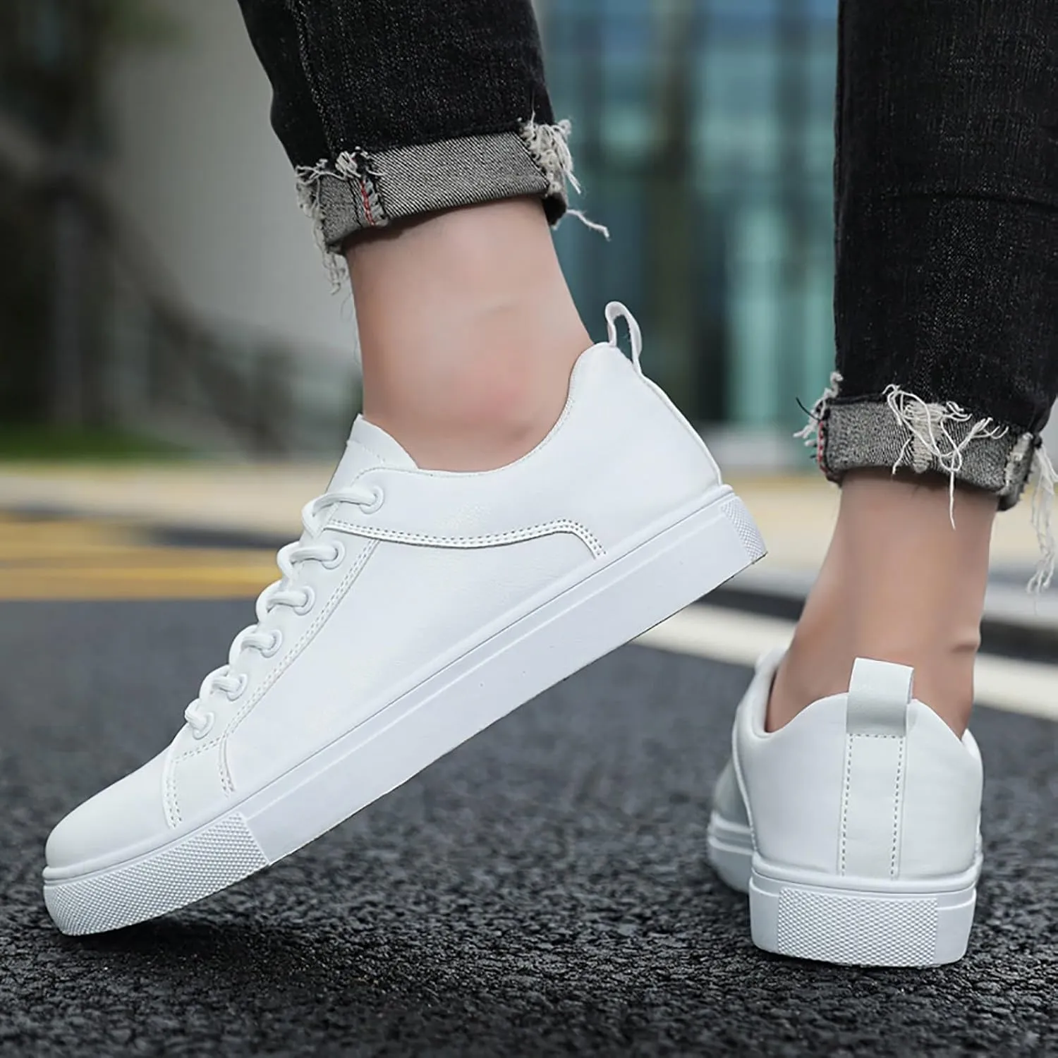 Slip On Casual Shoes Women's Sneakers in White in Wide Width Work Shoes Women Slip on Non Slip Low Top Casual Loafers for Women Dressy Womens White Sneakers