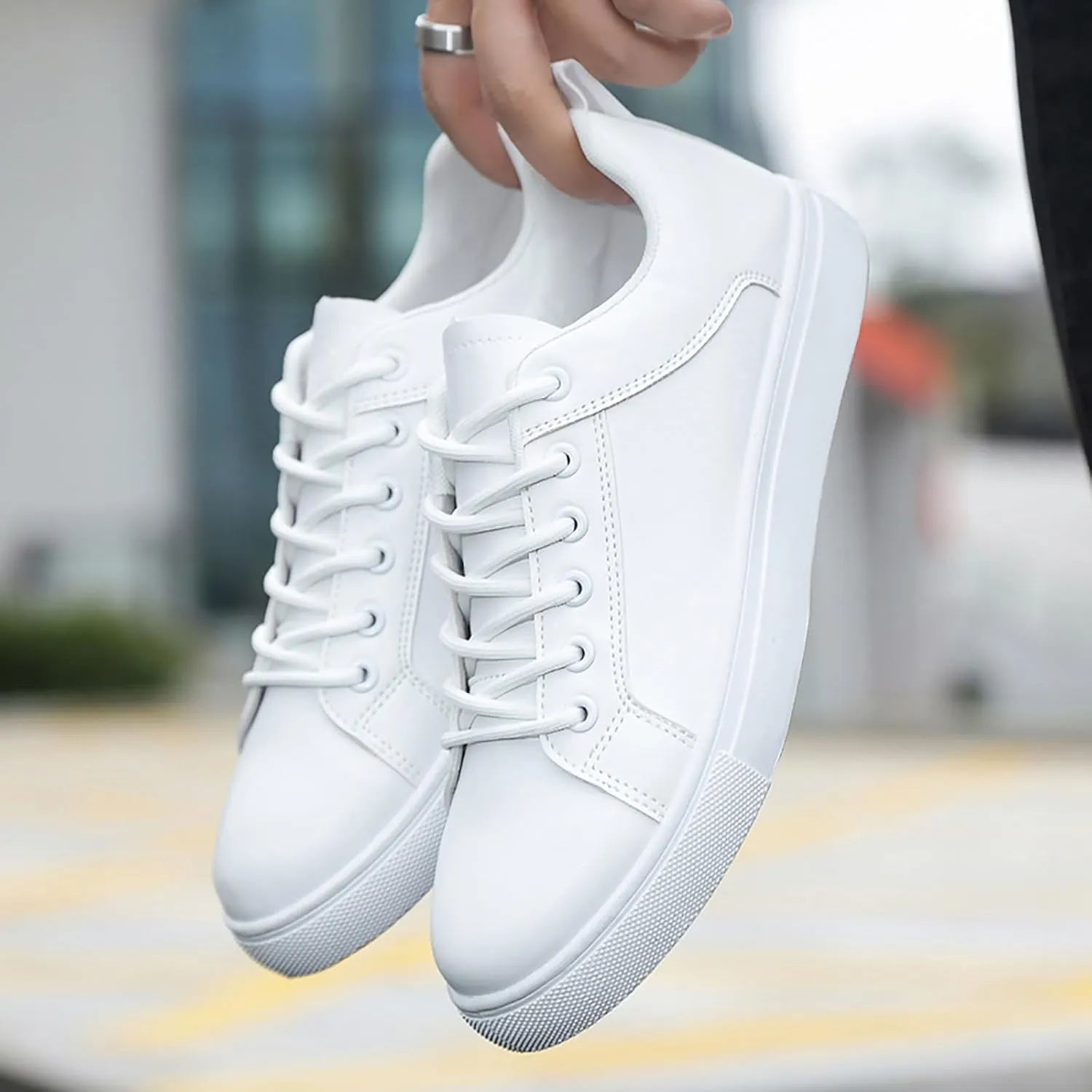 Slip On Casual Shoes Women's Sneakers in White in Wide Width Work Shoes Women Slip on Non Slip Low Top Casual Loafers for Women Dressy Womens White Sneakers