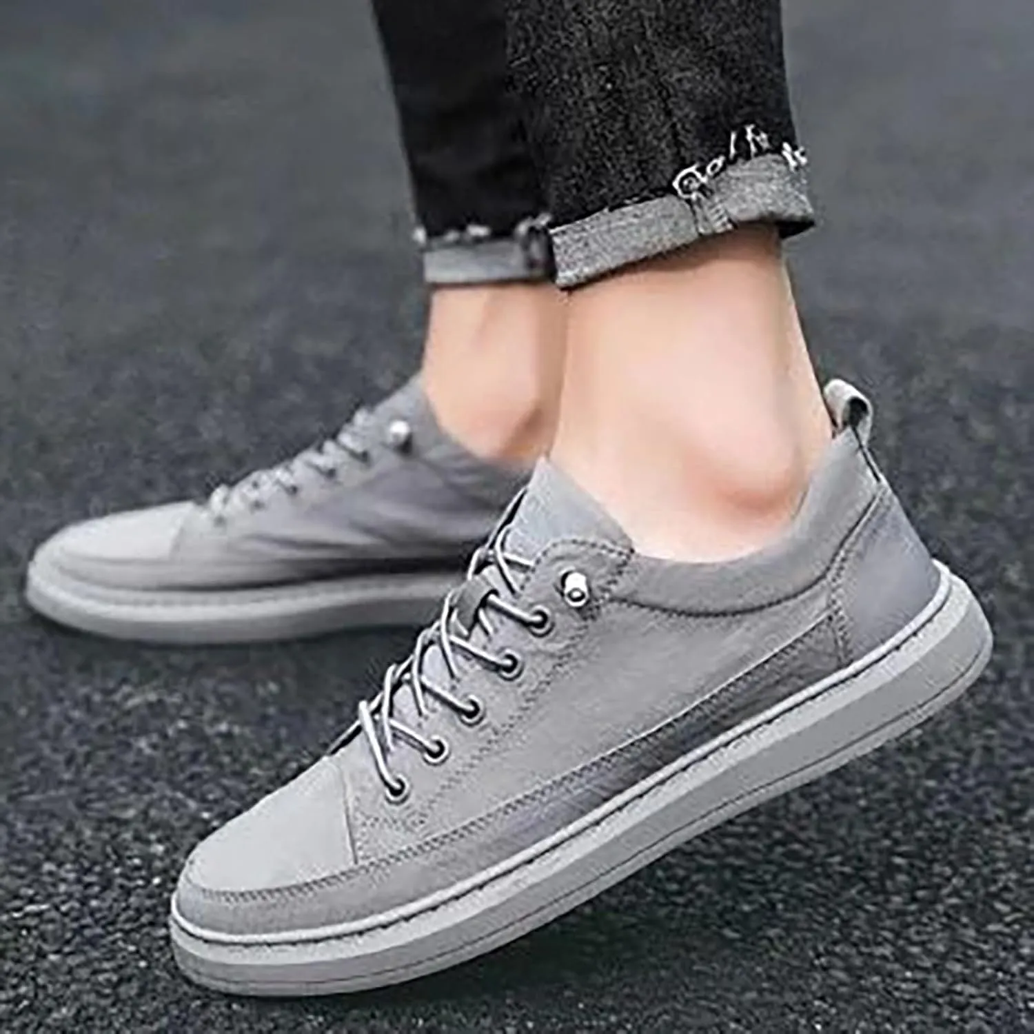 Sneakers for Men Wide Width Flat Shoes for Women Men's Casual Slip-on Loafers Round Toe Slip On Casual Womens Loafers Dress Sneakers Men Wide Width