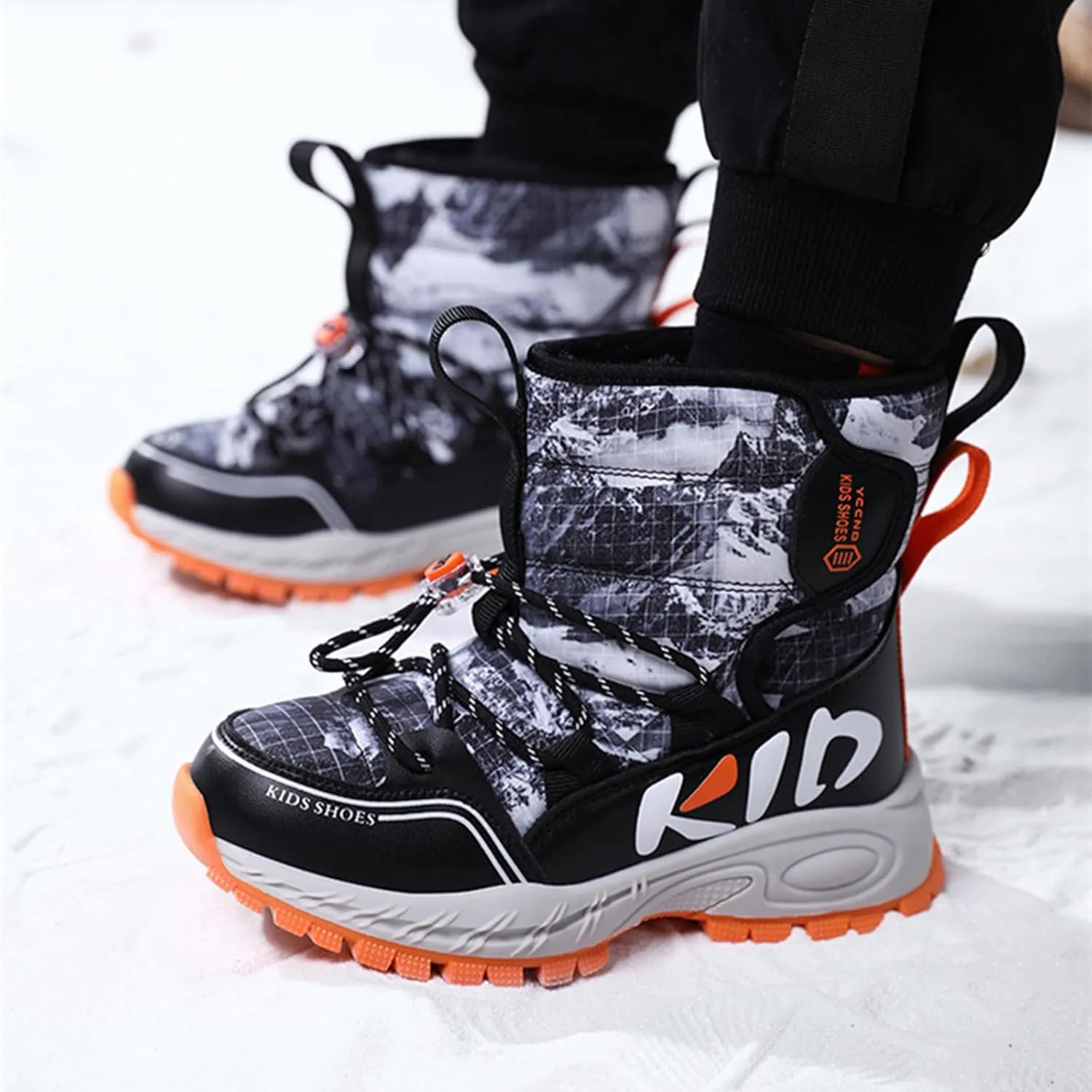 Snow Boots for Boy Girls Winter Boots Insulated Faux Fur Hiking Boots Fuzzy Zip up Warm Lined Short Boot Cold Weather