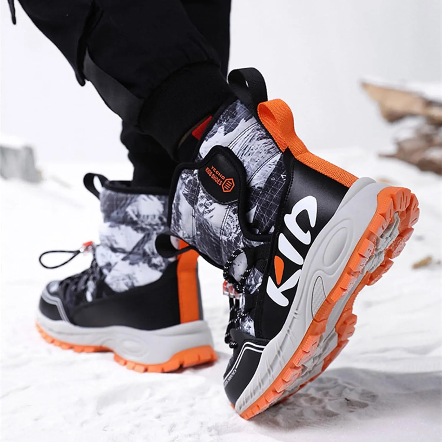 Snow Boots for Boy Girls Winter Boots Insulated Faux Fur Hiking Boots Fuzzy Zip up Warm Lined Short Boot Cold Weather