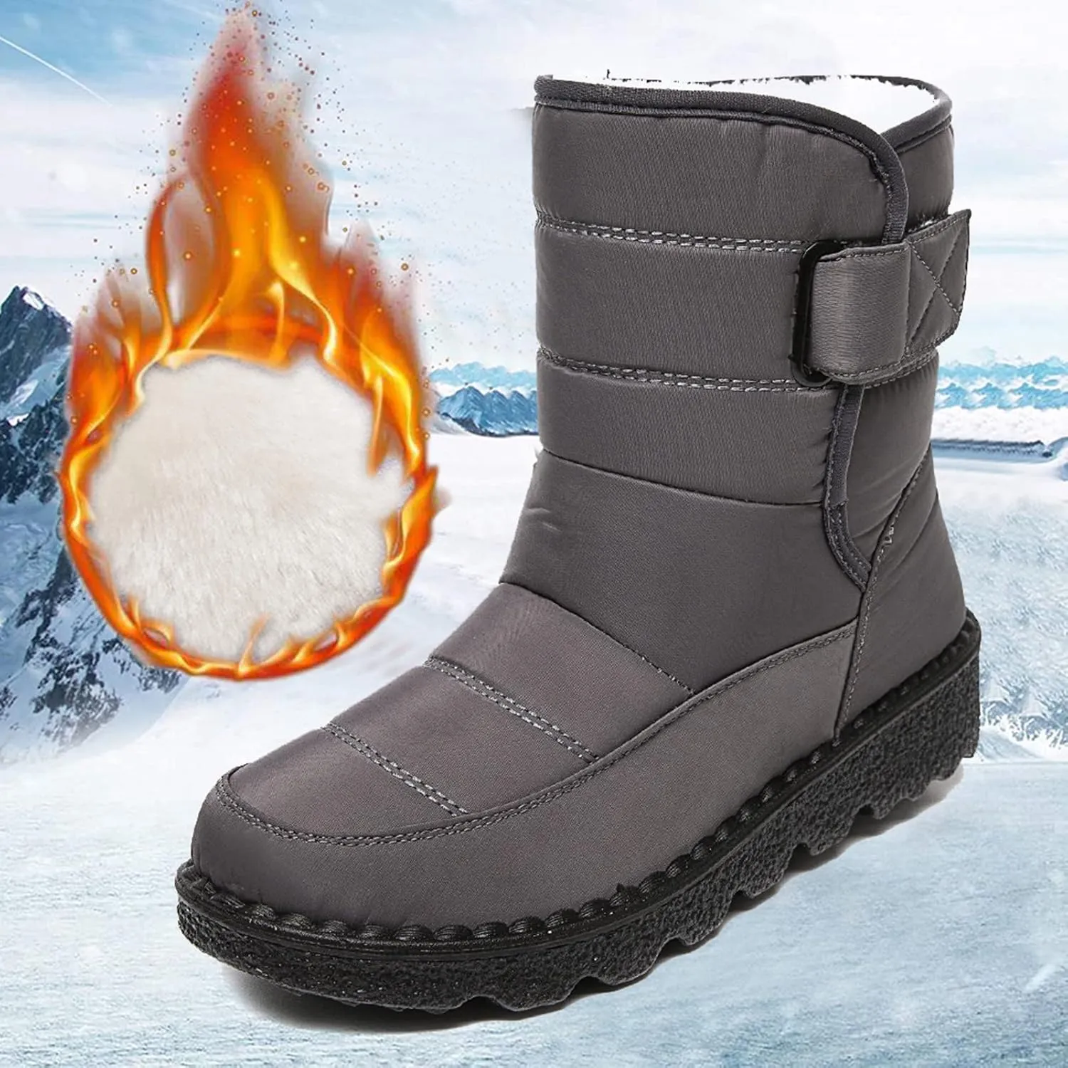 Snow Boots for Women Waterproof Mid Calf Boots for Women Girls Snow Winter Short Boots For Women Outdoor Warm Booties