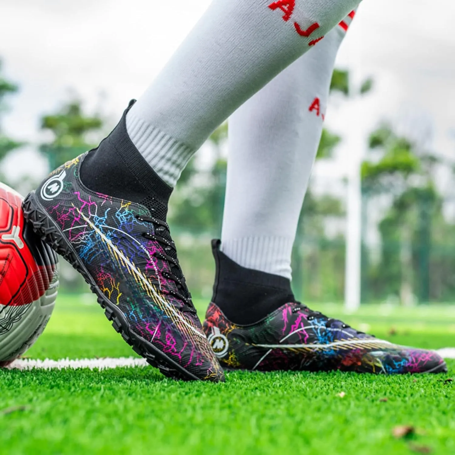 Soccer Cleats for Kids Turf Soccer Shoes Indoor Boys Girls Football Shoes Youth TF AG Artificial Ground Trainning Athletic Sneakers Outdoor