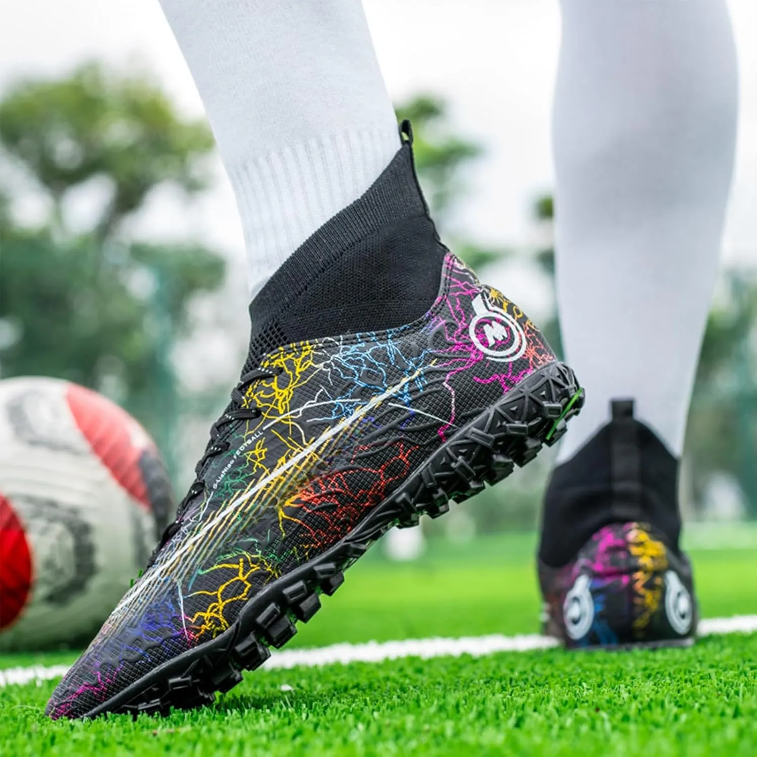 Soccer Cleats for Kids Turf Soccer Shoes Indoor Boys Girls Football Shoes Youth TF AG Artificial Ground Trainning Athletic Sneakers Outdoor