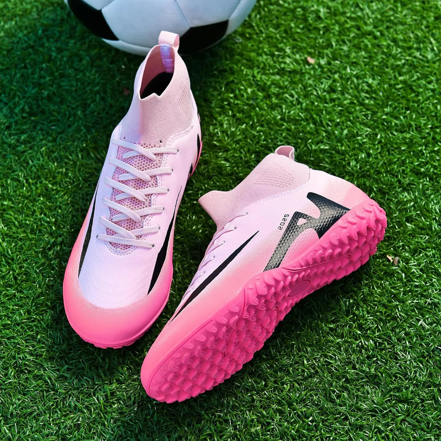 Soccer Cleats for Mens Womens Indoor Soccer Shoes Unisex Baseball Turf Shoes Youth Rugby Shoes Adult AG FG TF Football Boots Wide Training Sneaker