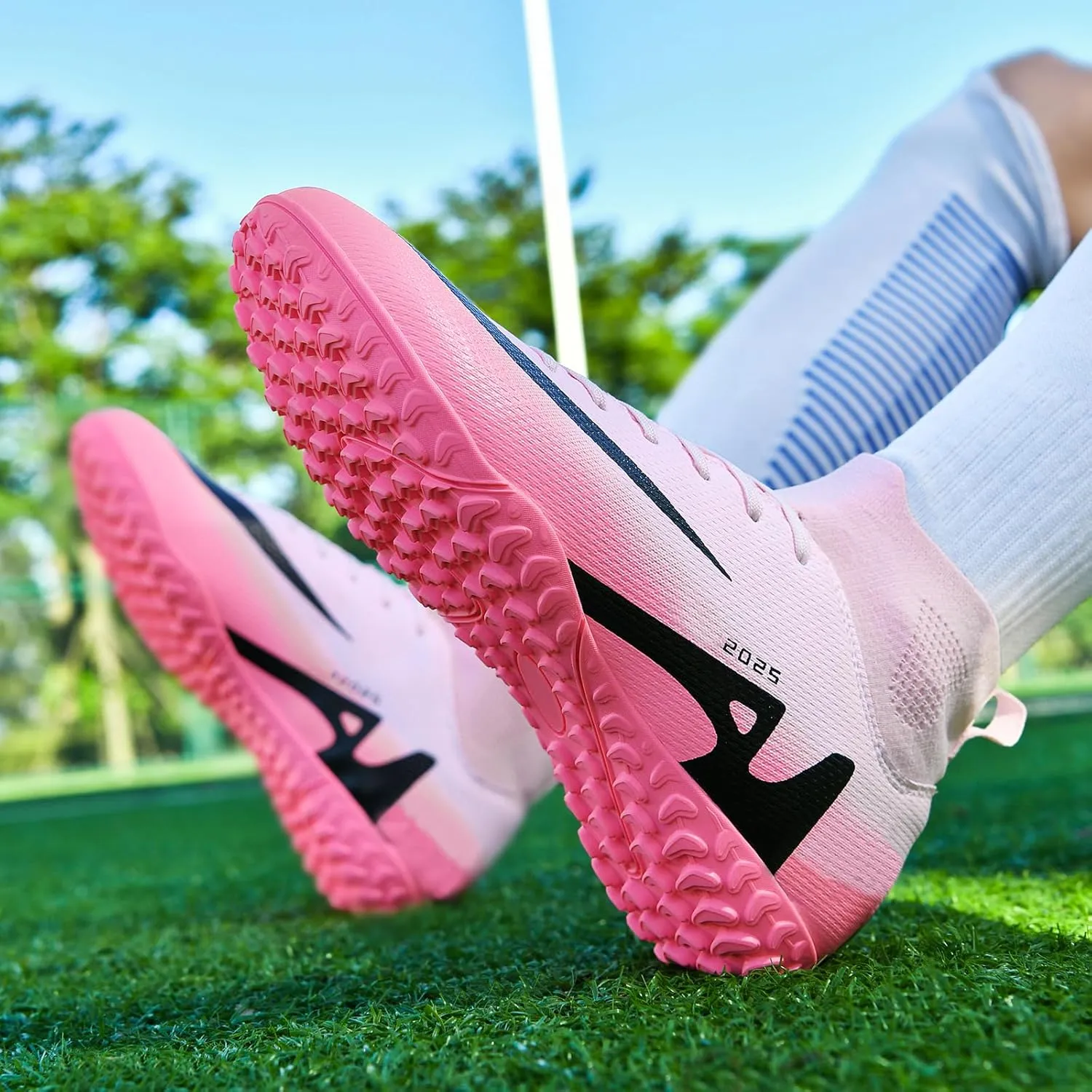 Soccer Cleats for Mens Womens Indoor Soccer Shoes Unisex Baseball Turf Shoes Youth Rugby Shoes Adult AG FG TF Football Boots Wide Training Sneaker