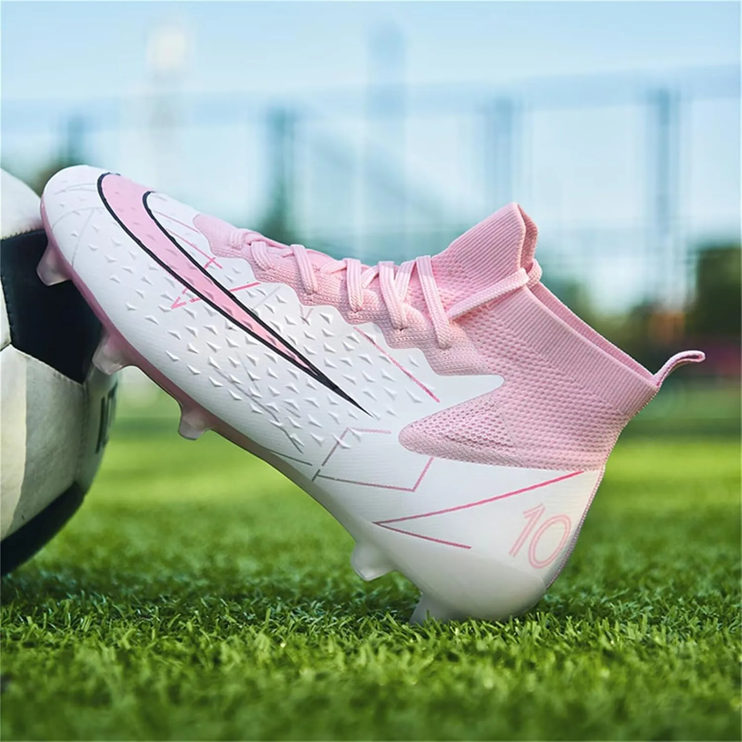 Soccer Cleats for Mens Womens Soccer Shoes High top Outdoor Footall Boots Ankle Professional Training Sneakers