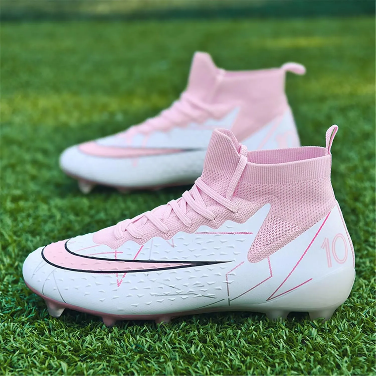 Soccer Cleats for Mens Womens Soccer Shoes High top Outdoor Footall Boots Ankle Professional Training Sneakers