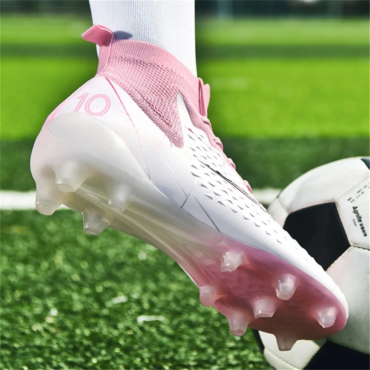 Soccer Cleats for Mens Womens Soccer Shoes High top Outdoor Footall Boots Ankle Professional Training Sneakers