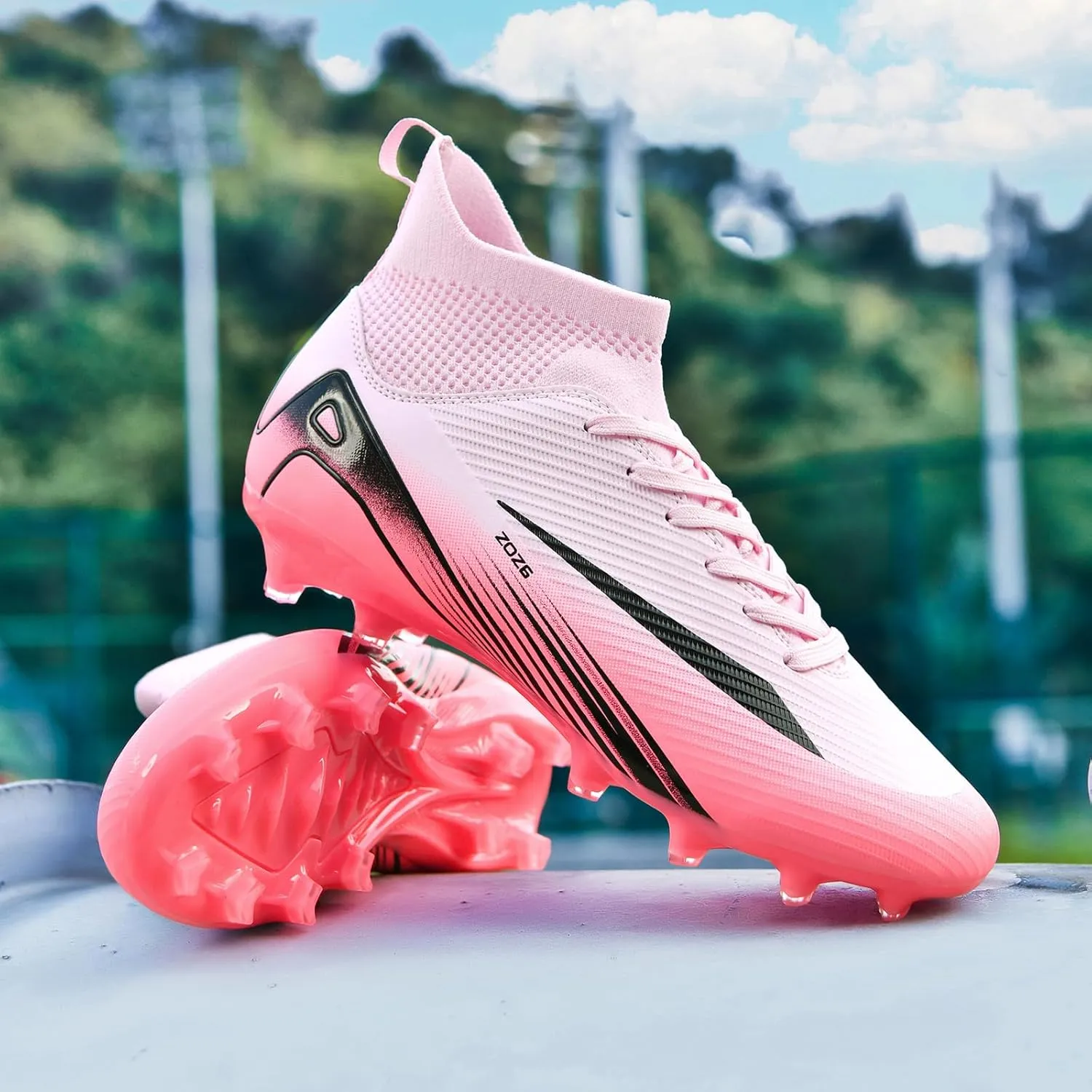 Soccer Cleats for Mens Womens Turf Soccer Shoes Indoor Unisex Football Boots AG FG TF Wide Training Sneaker Outdoor