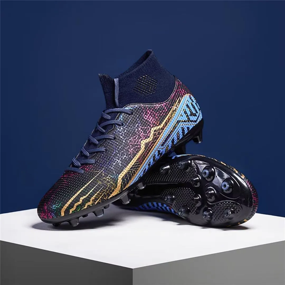 Soccer Cleats for Mens Womens Youth FG Football Boots Outdoor Comfortable Breathable Training Sneaker Shoes High Top