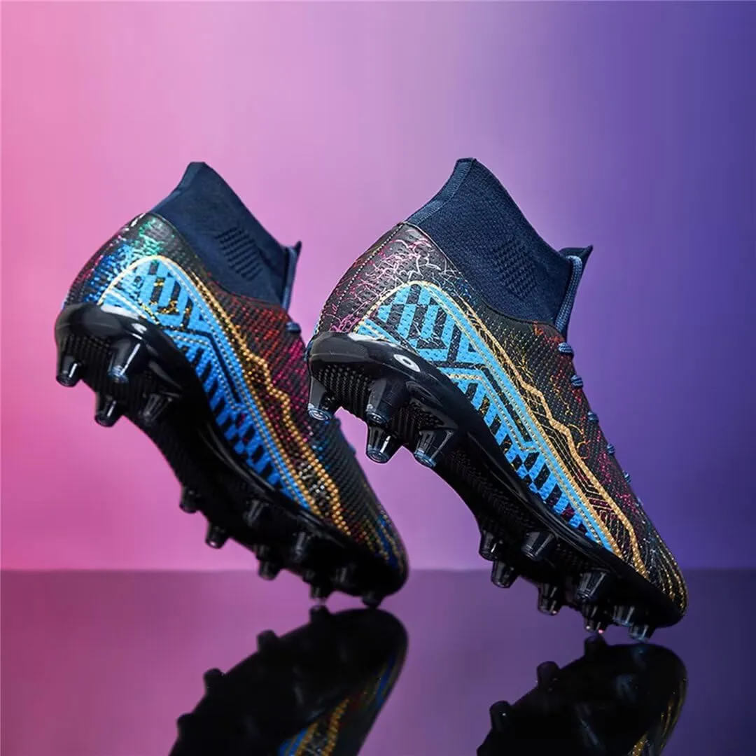 Soccer Cleats for Mens Womens Youth FG Football Boots Outdoor Comfortable Breathable Training Sneaker Shoes High Top