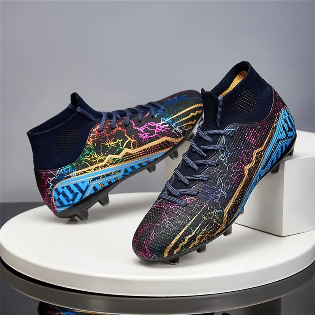 Soccer Cleats for Mens Womens Youth FG Football Boots Outdoor Comfortable Breathable Training Sneaker Shoes High Top