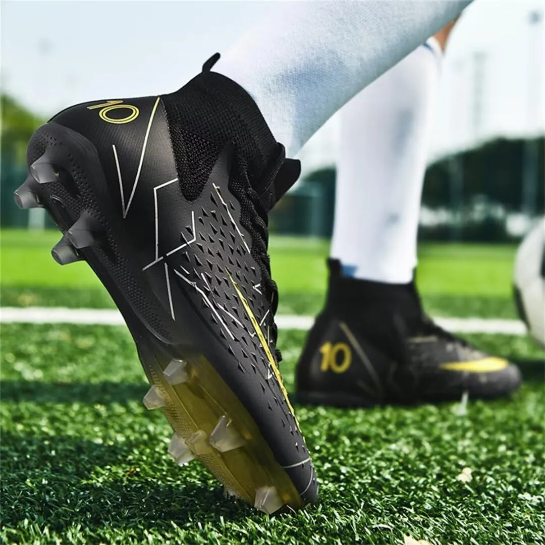 Soccer Cleats for Mens Womens Youth FG Football Boots Outdoor Comfortable Breathable Training Sneaker Shoes High Top