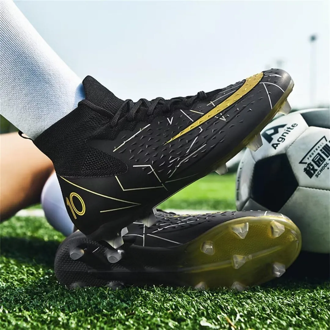 Soccer Cleats for Mens Womens Youth FG Football Boots Outdoor Comfortable Breathable Training Sneaker Shoes High Top