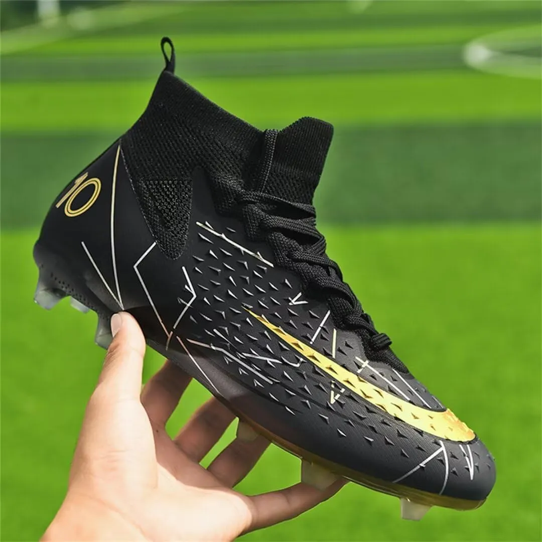 Soccer Cleats for Mens Womens Youth FG Football Boots Outdoor Comfortable Breathable Training Sneaker Shoes High Top