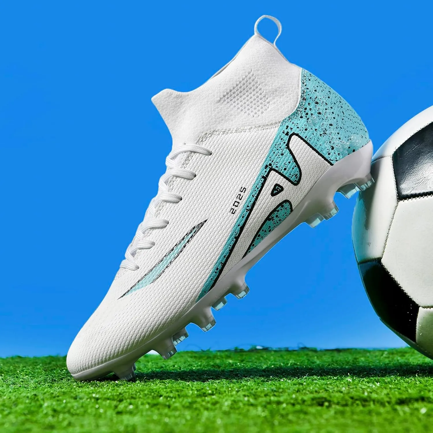 Soccer Cleats for Womens Mens Outdoor Unisex Turf Shoes Youth Rugby Shoes Adult AG FG TF Football Boots Wide Training Sneaker