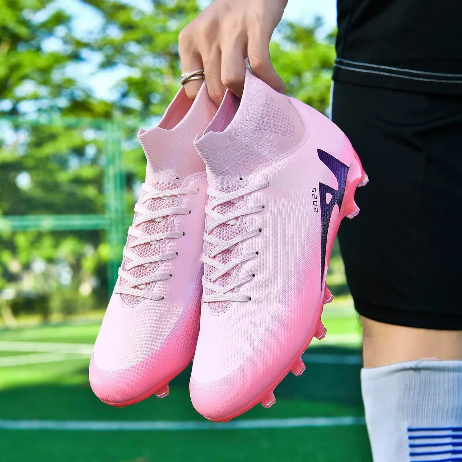 Soccer Cleats for Womens Mens Outdoor Unisex Turf Shoes Youth Rugby Shoes Adult AG FG TF Football Boots Wide Training Sneaker