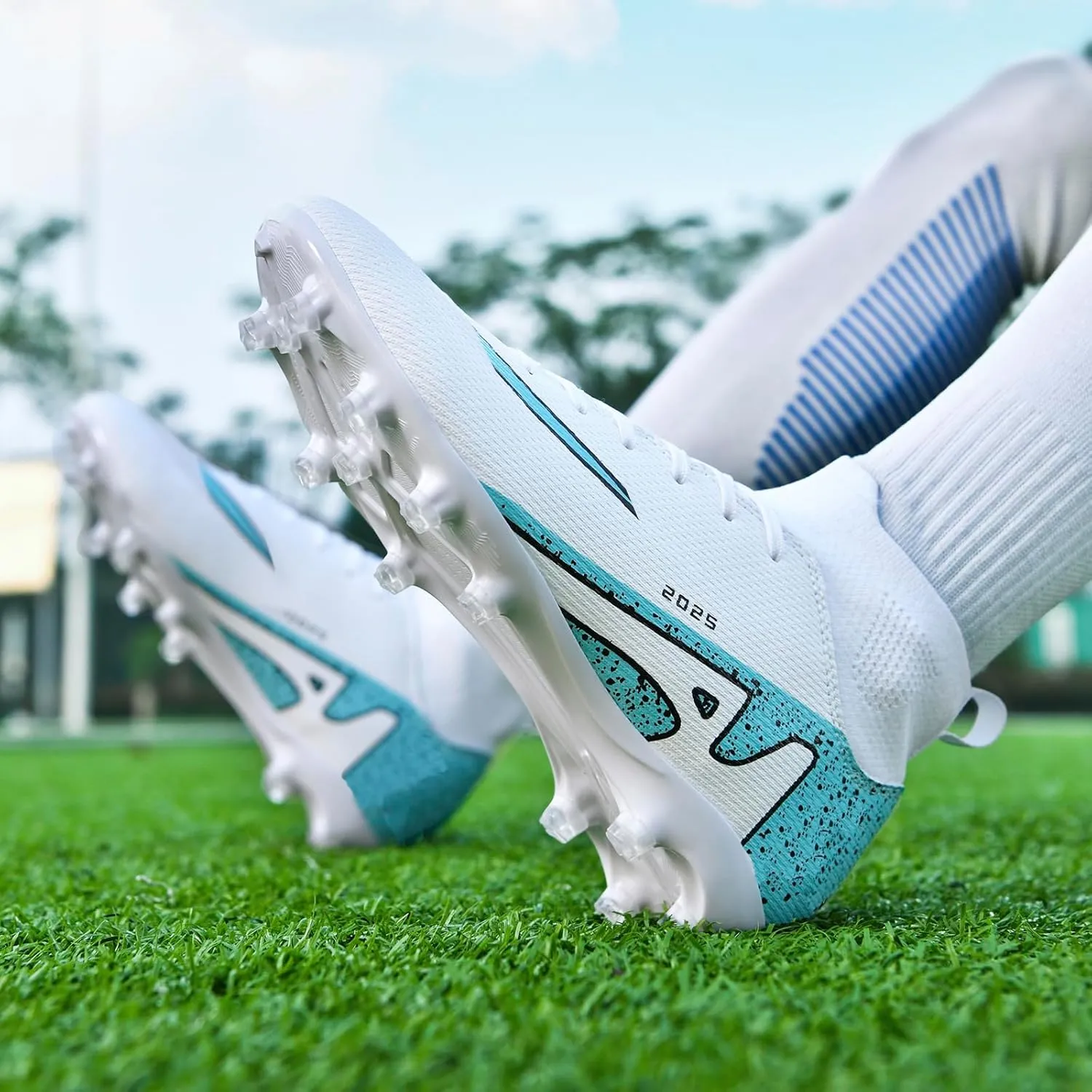 Soccer Cleats for Womens Mens Outdoor Unisex Turf Shoes Youth Rugby Shoes Adult AG FG TF Football Boots Wide Training Sneaker
