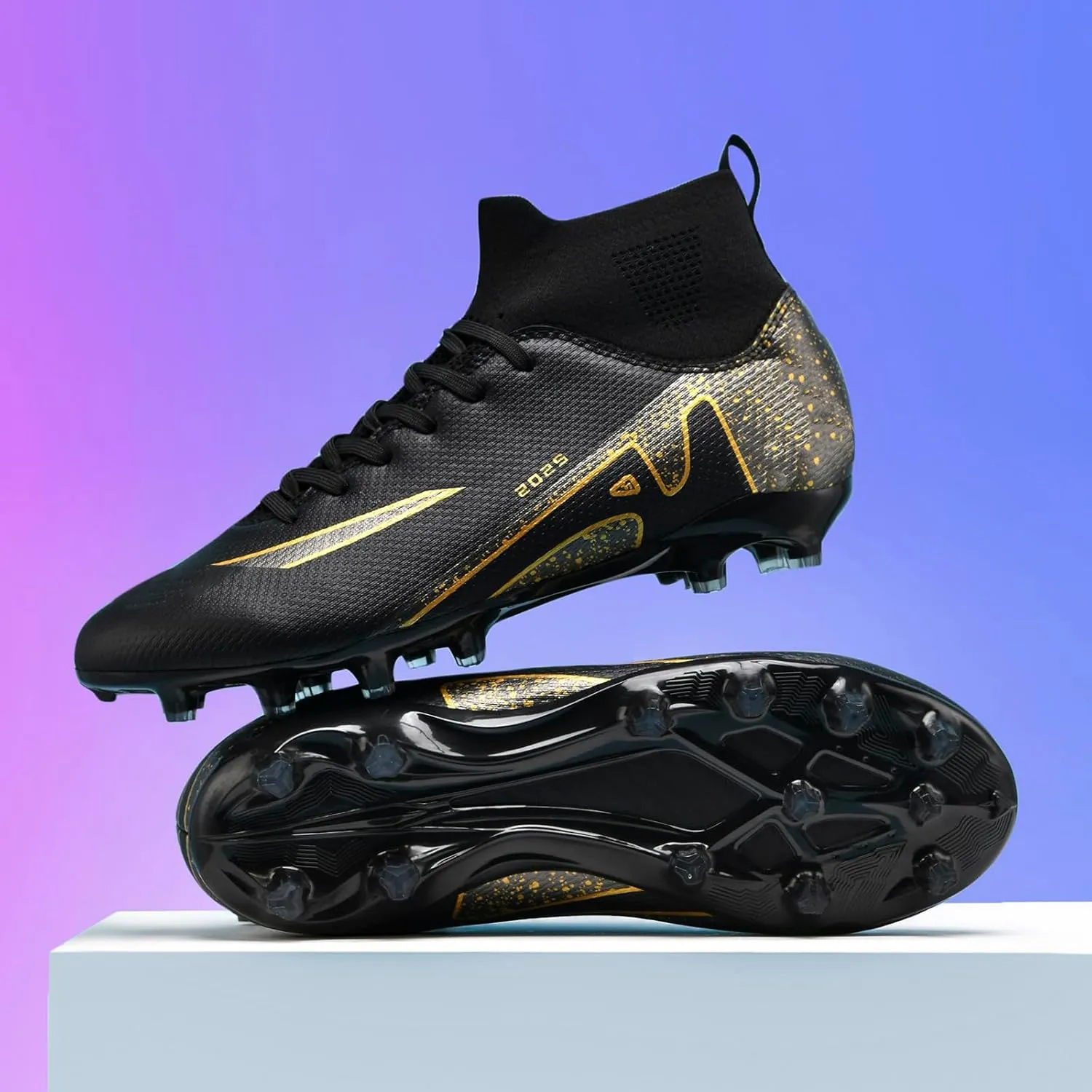 Soccer Cleats for Womens Mens Outdoor Unisex Turf Shoes Youth Rugby Shoes Adult AG FG TF Football Boots Wide Training Sneaker