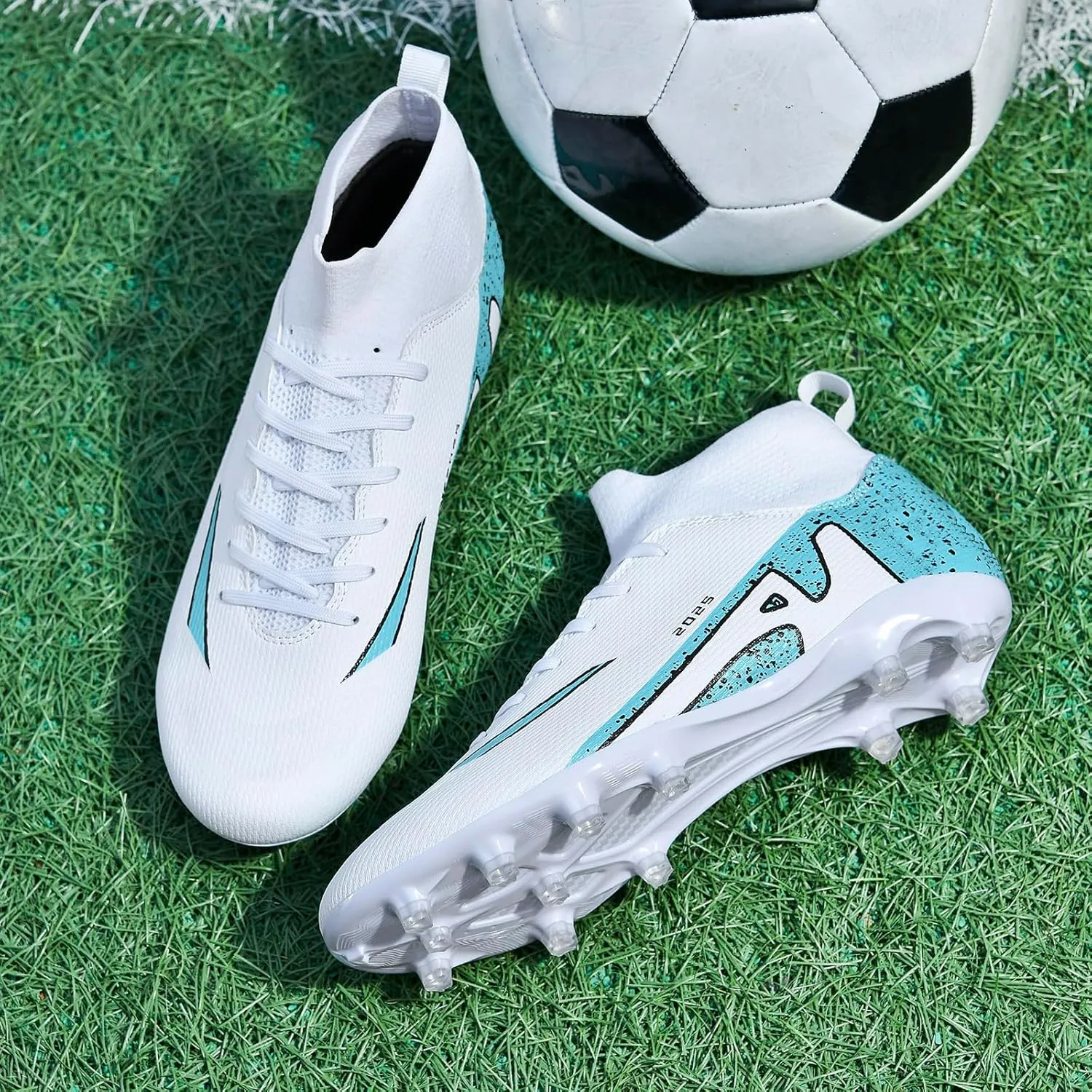 Soccer Cleats for Womens Mens Outdoor Unisex Turf Shoes Youth Rugby Shoes Adult AG FG TF Football Boots Wide Training Sneaker