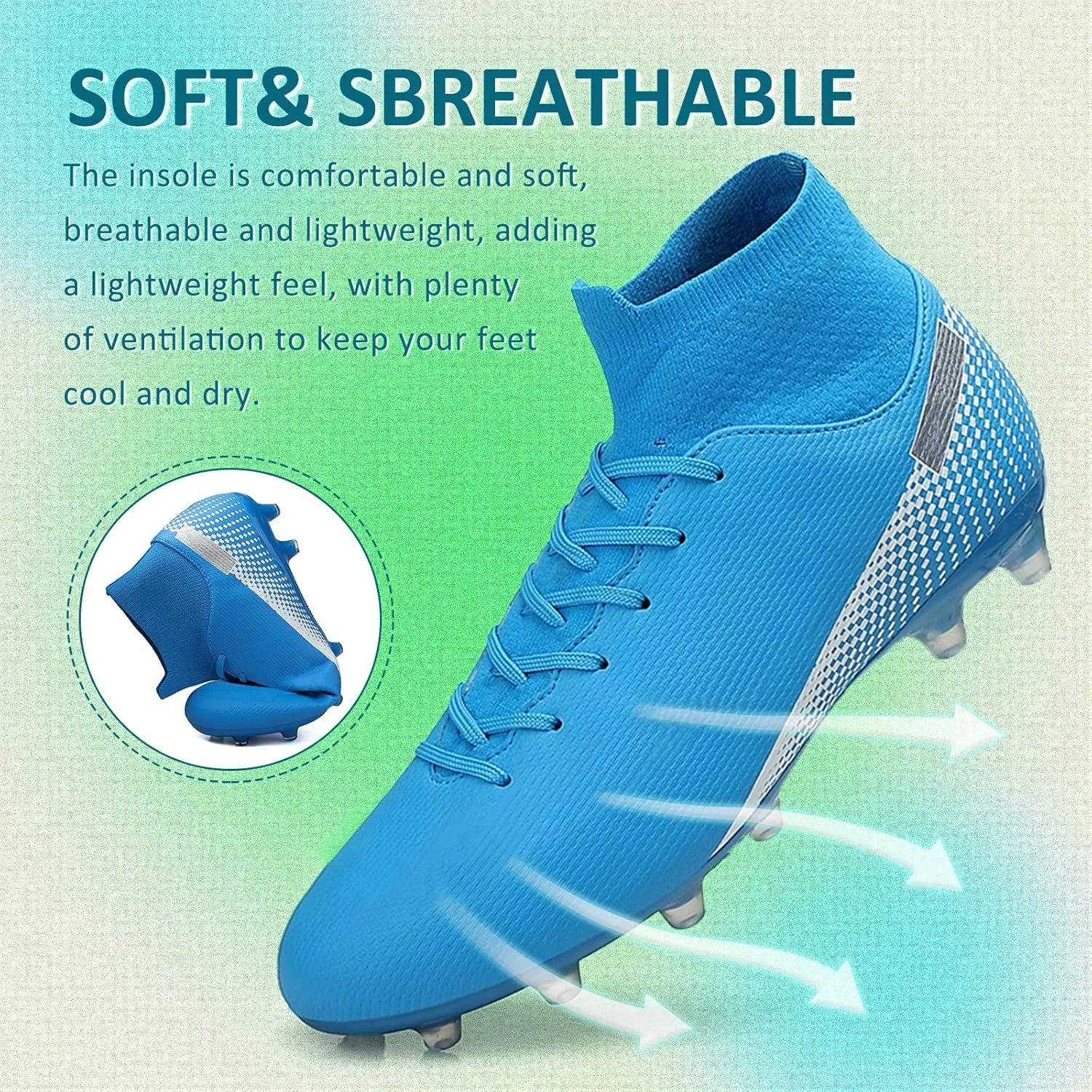 Soccer Cleats Mens Women Outdoor Soccer Shoes for Big Boy AG/FG
