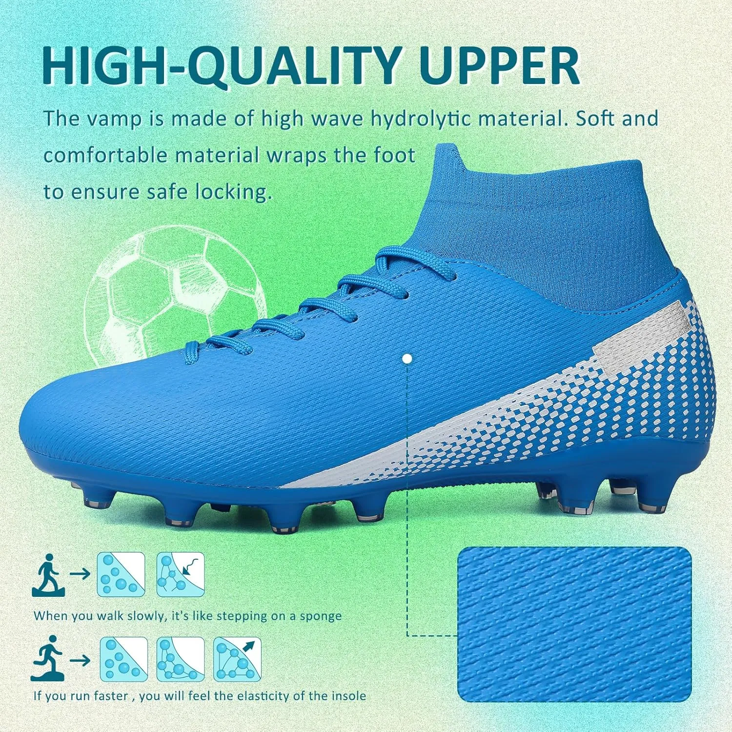 Soccer Cleats Mens Women Outdoor Soccer Shoes for Big Boy AG/FG