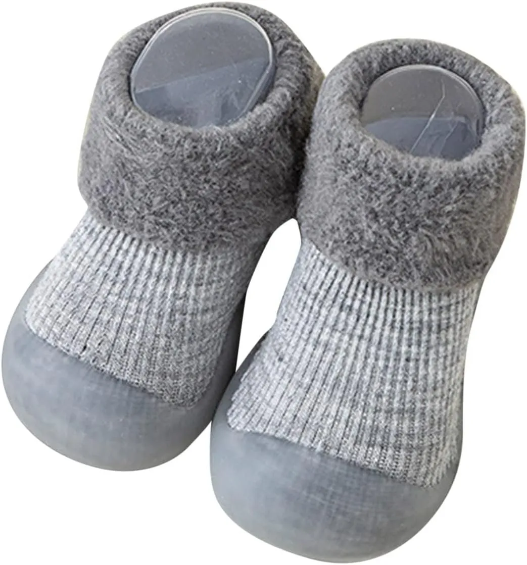 Sock Shoes Toddler,Infant Boys Girls Animal Cartoon Socks Shoes Fleece WarmThe Floor Socks Non Slip Prewalker Shoes
