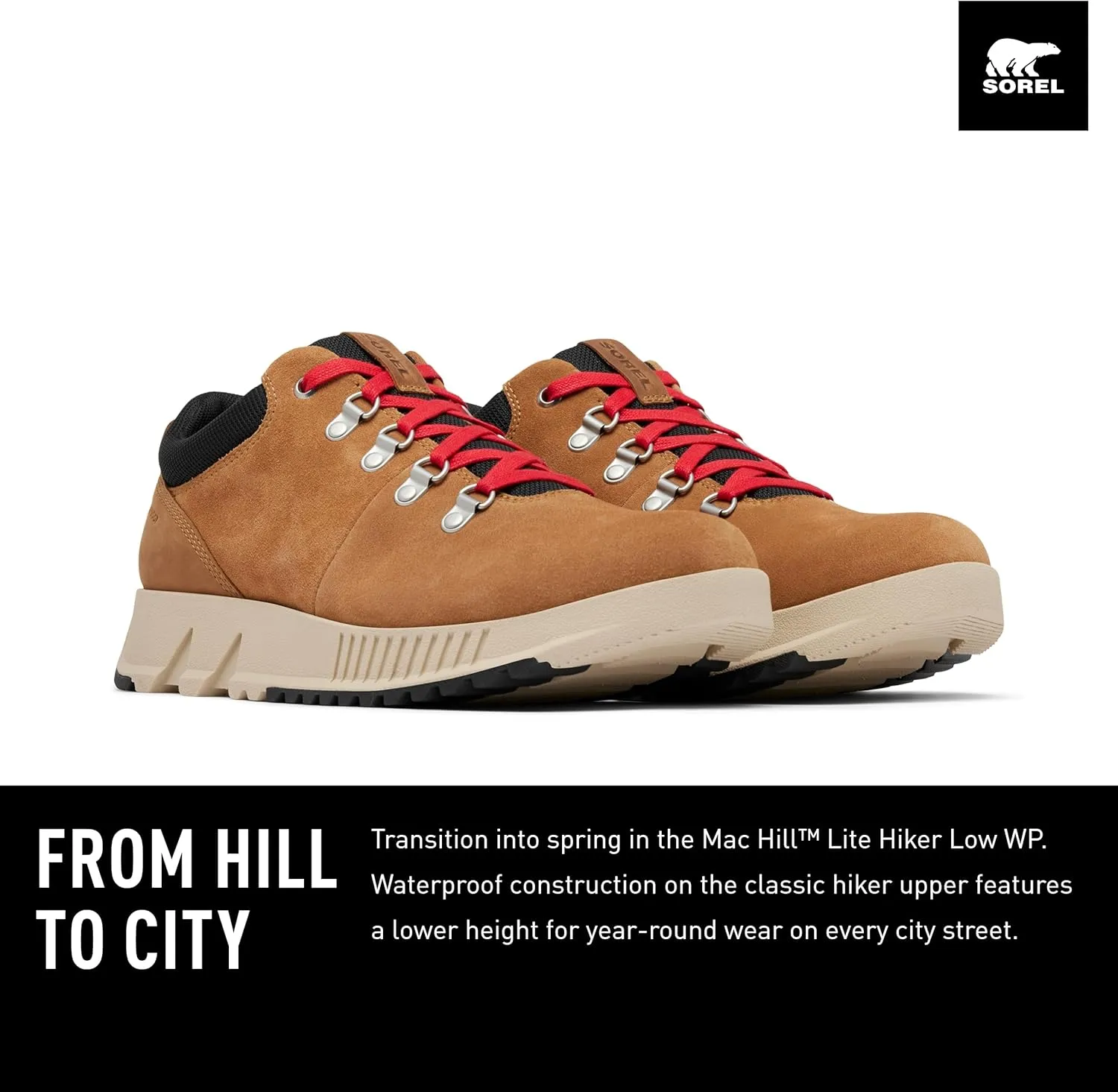 SOREL Men's Mac Hill Lite Hiker Low Waterproof Sneaker