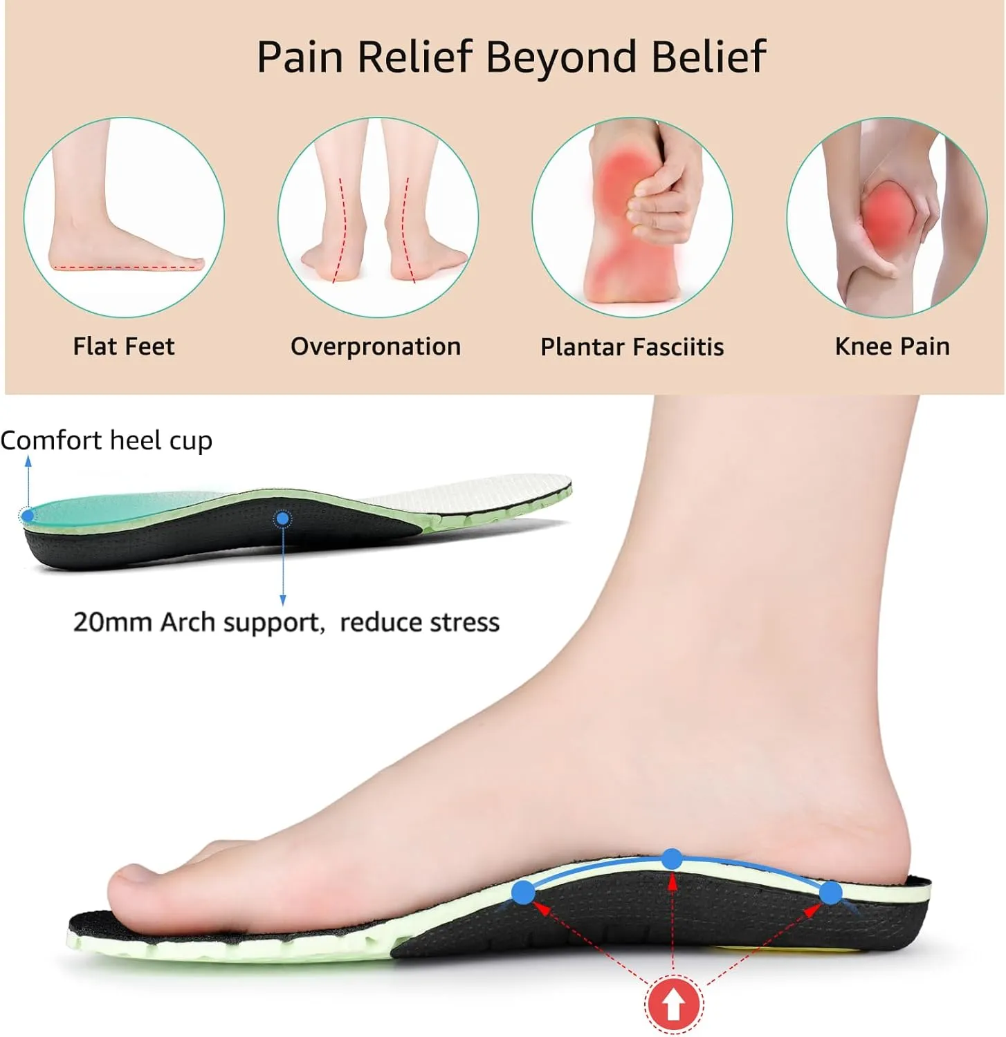 STQ Women Maternity Orthotic ShoesOrthopedic Plantar Fasciitis Relief Ultralight Arch Support Sneakers