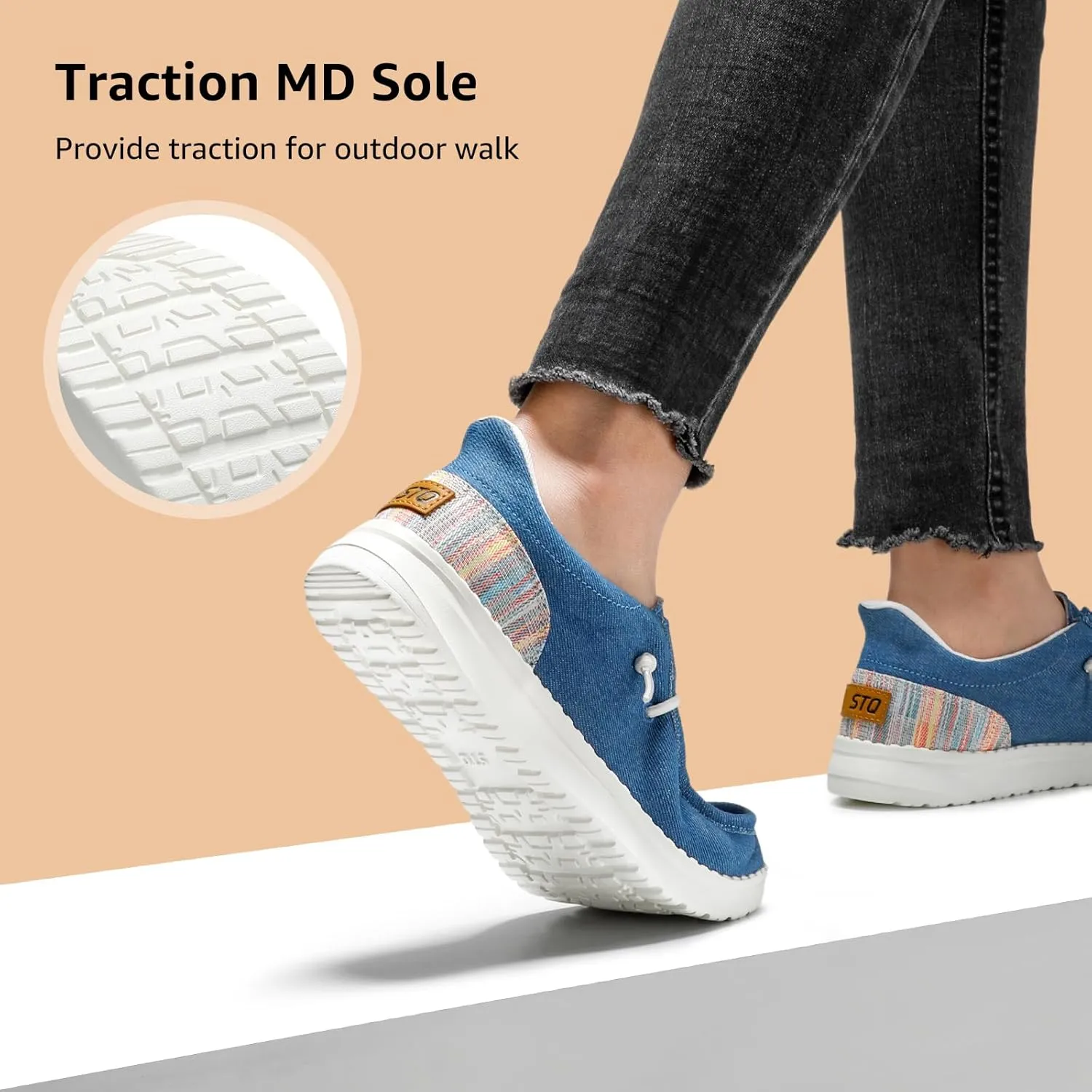 STQ Women Slip on Maternity Shoes丨Orthopedic Plantar Fasciitis Relief Ultralight Sneakers