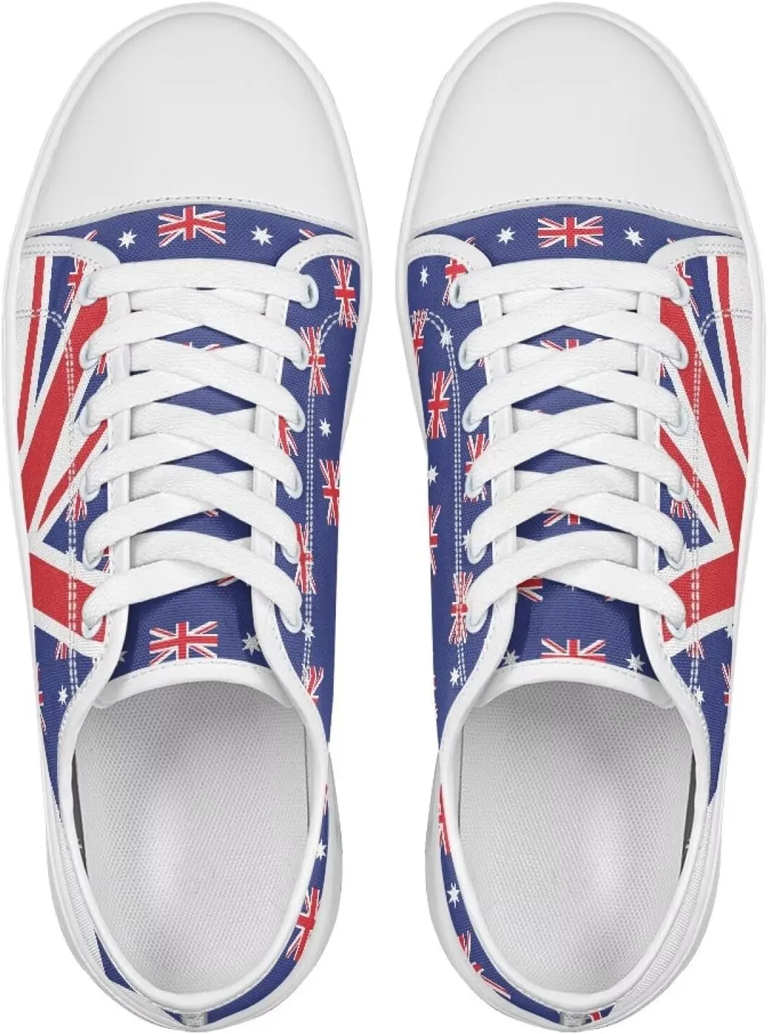 Summer Womens Casual Sneakers Trendy & Comfy Women Canvas Shoes with Flag Pattern