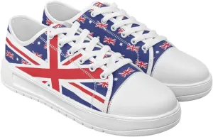 Summer Womens Casual Sneakers Trendy & Comfy Women Canvas Shoes with Flag Pattern