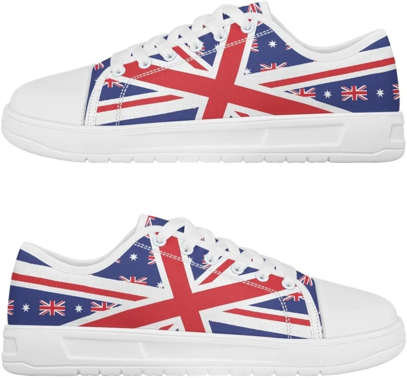 Summer Womens Casual Sneakers Trendy & Comfy Women Canvas Shoes with Flag Pattern